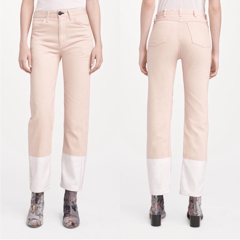 Rag & Bone Rbw15 in Rose Trompe L’oeil Selvedge Cuff Detail Jeans Size 27
